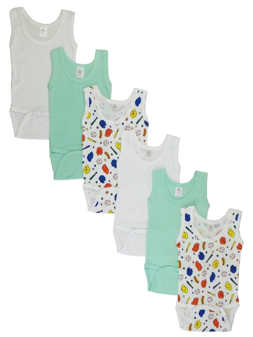 Bambini CS-109NB-Baseball-109NB-Baseball Boys Printed Tank Top, Wh