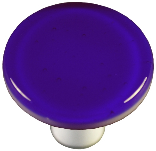 Hot Knobs HK1031-KRA Deep Royal Blue Round Glass Cabinet Knob - Alumin