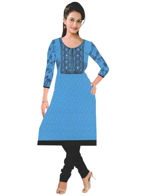 Royal Blue Designer Round Embroidered Neck Women’s