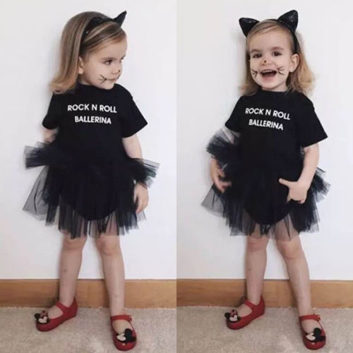 Infant Baby Girls Tulle Rock Roll Tutu Dress