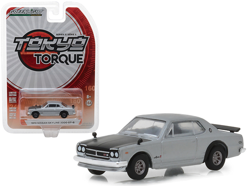 1972 Nissan Skyline 2000 GT-R Silver with Black Hood \Tokyo Torque\"