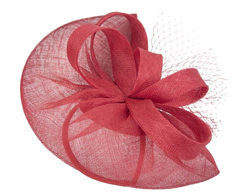 Large red sinamay racing fascinator