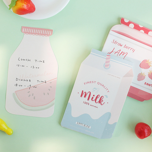 Cute Milk Jam Juice Honey Memo Pad Word