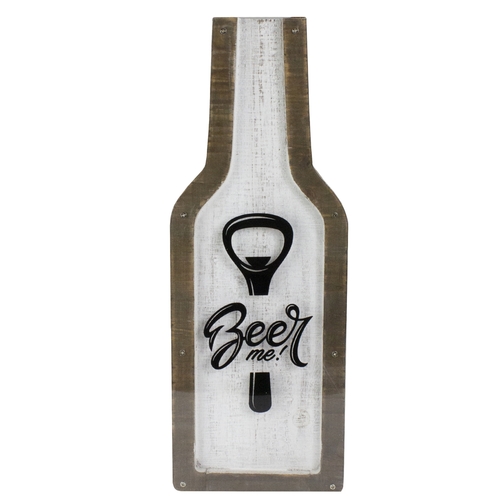 Northlight 34308693 16 x 6 x 0.75 in. Beer Me Bottle Cap Collector Woo