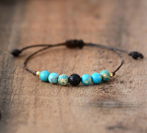 Simple Bracelets Fashion Natural Stones Lava Stone