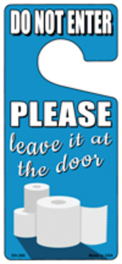 Smart Blonde DH-266 4 x 9 in. Leave It At The Door Novelty Metal Door 