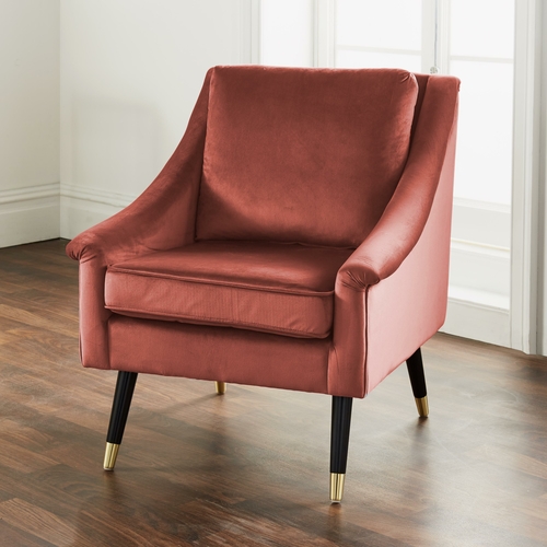 Luxury Rose Velvet Grace Armchair