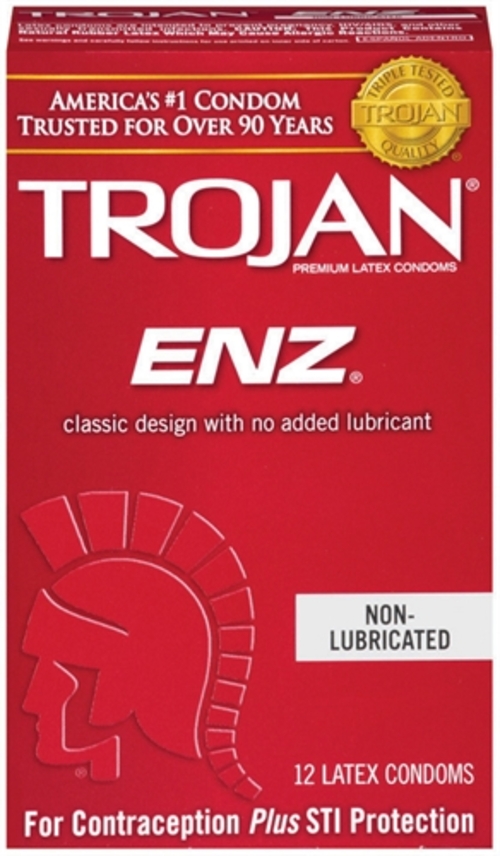 Trojan Enz Non-Lubricated Condoms - 12 Pack