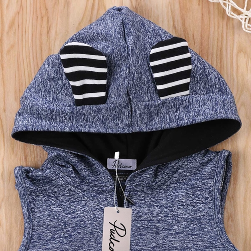 Babies 3D Ear Hooded Sleeveless Rompers Newborn