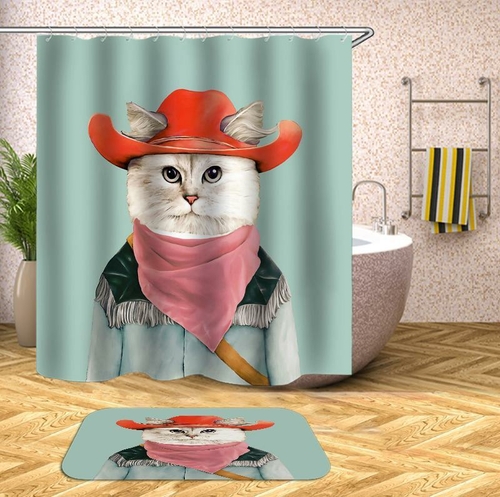Cowboy Cat Shower Curtain