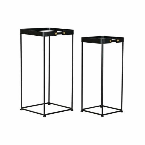 Set of 2 small tables DKD Home Decor Black 31 x 31 x 64 cm