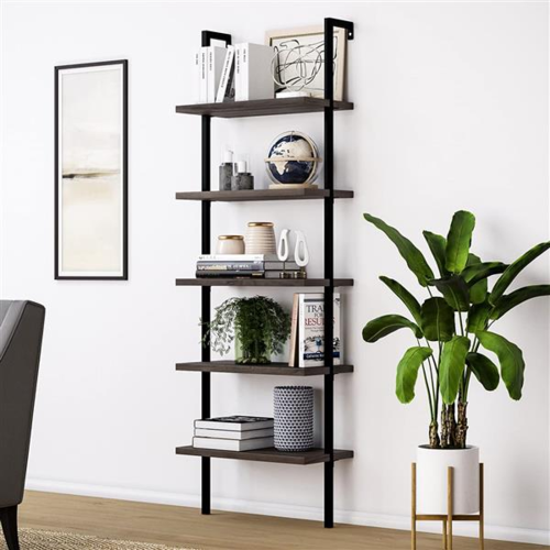  5 Tiers Modern Ladder Wood Shelf Bookshelf Bookcase