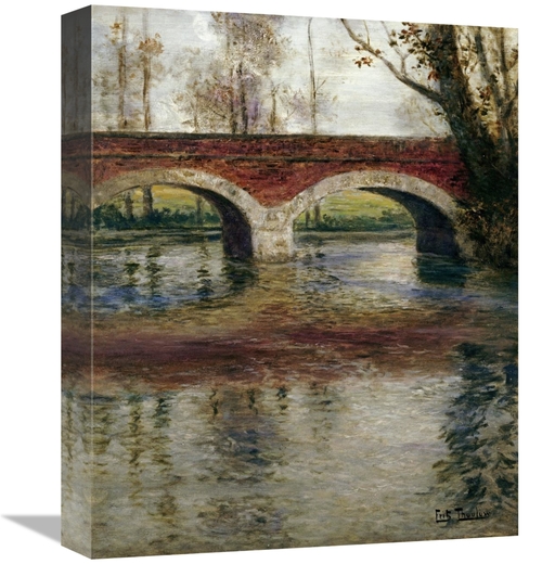 Global Gallery GCS-267381-16-142 16 in. A River Landscape with a Bridg