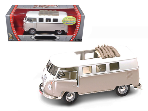 1962 Volkswagen Microbus With Retractable Roof Cream 1/18 Diecast Car