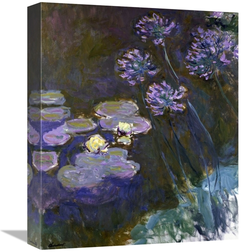 Global Gallery GCS-278727-16-142 16 in. Water Lilies & Agapanthus Art 