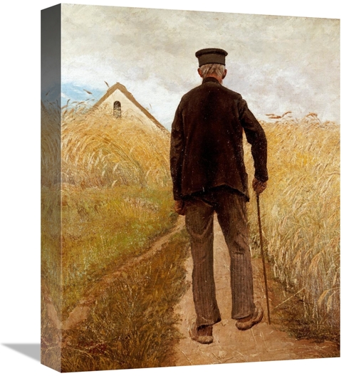 Global Gallery GCS-267169-16-142 16 in. Old Man Walking in a Rye Field