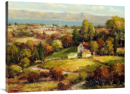 Global Gallery GCS-132474-3040-142 30 x 40 in. Lakeside VIllage Art Pr