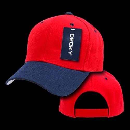 Decky 207-REDNVY Deluxe Baseball Cap- Red & Navy