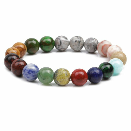 Natural Stone Beaded Bracelets Handmade Healing Colorful Bead Bracelet