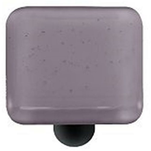 Hot Knobs HK1036-KB Dusty Lilac Square Glass Cabinet Knob - Black Post