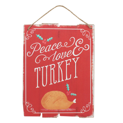 Peace, Love & Turkey Wall Plaque
