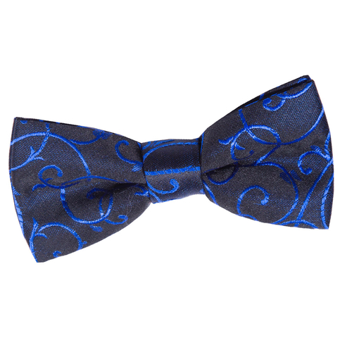 Swirl Pre-Tied Bow Tie - Boys - Black & Blue