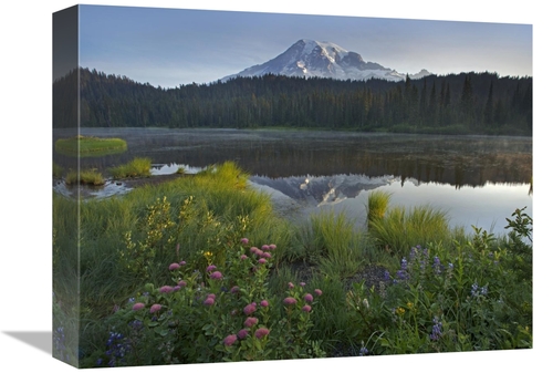 Global Gallery GCS-396890-1216-142 12 x 16 in. Mount Rainier & Reflect