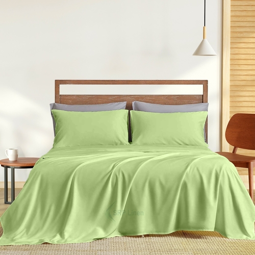 Cotton Queen Size Solid Bedsheet (Size-QUEEN SIZE) (Color-SEA GREEN)