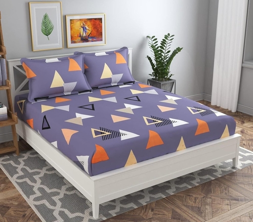  Cotton Bedsheets 144 TC Cotton Double/Queen Size Bed Cover with 2