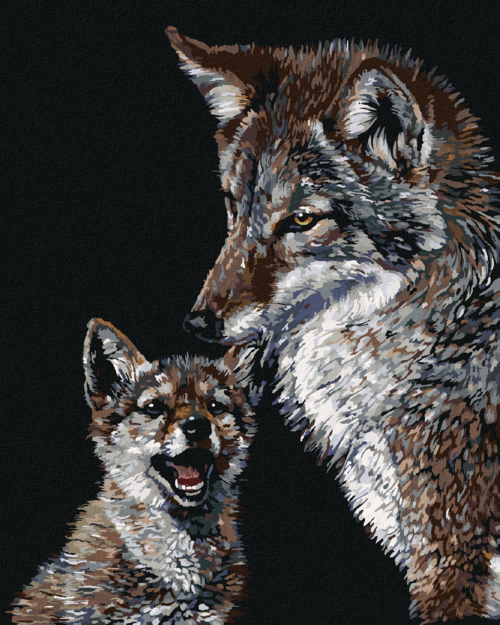 Zuty - Paint by Numbers - COYOTE AND CALF (AL AGNEW), 40x50 cm