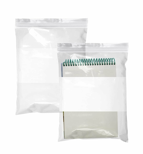 Pack of 1000 Zipper Bags with Write-On Block 9 x 12. Ultra Thick Poly