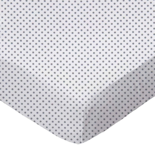 SheetWorld Fitted Crib Sheet - 100% Cotton Woven - Gray Pindots, Made