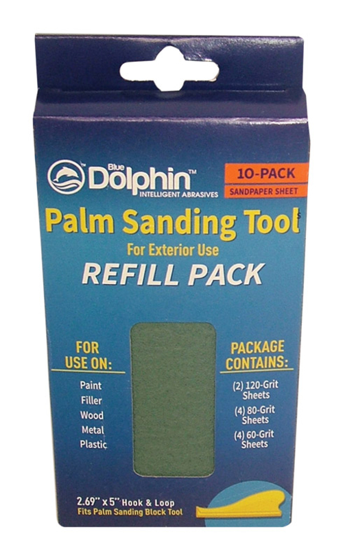 Blue Dolphin 1894716 5 x 2.69 in. Palm Sanding Pad - Pack of 10