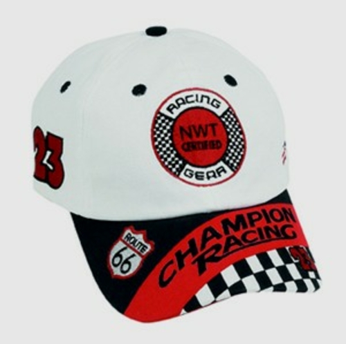 Aeromax RSBW-CAP Jr. Champion Racing Black and White Cap - Adj Youth S