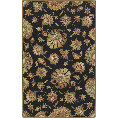 Surya CAE1027-69 Caesar Rug- 100% Wool- Hand Tufted- Black/Brown/Gold/