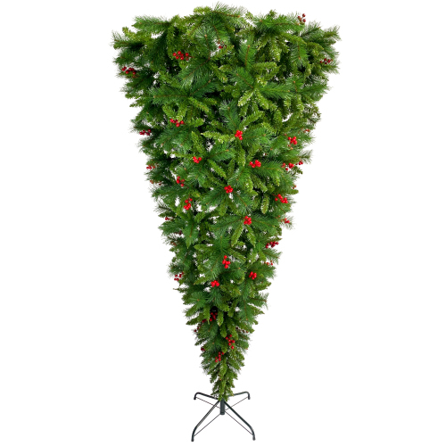 Upside Down Christmas Tree1500 branch tips with Red Artificial Berries