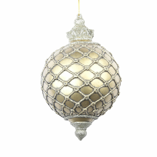 Vickerman MC193308 11 in. Gold Antique Net Ball Ornament