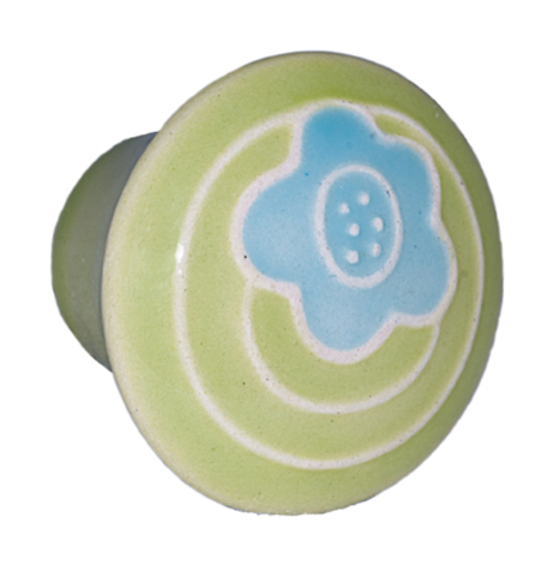 Acorn PR9YP Sm Rd Lt Green with Blue Flower