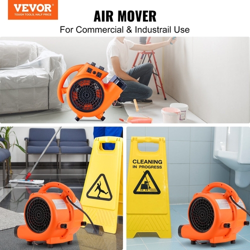 VEVOR Floor Blower, 1/4 HP, 1000 CFM Air Mover for Drying and Cooling,