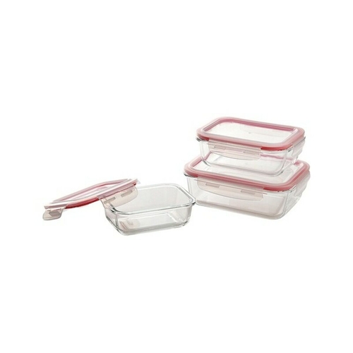 Set of lunch boxes Bergner Red Rectangular (3 pcs)