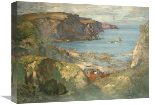 Global Gallery GCS-266482-22-142 22 in. An East Coast Fishing Village 