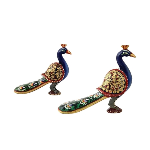 Wooden Hand Painted Peacock Showpiece for Home Décor