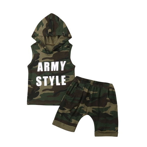  Camouflage Toddler Baby Boy Hooded T-Shirt