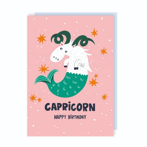 Capricorn Zodiac Sign Birthday Card (Pack of 6)