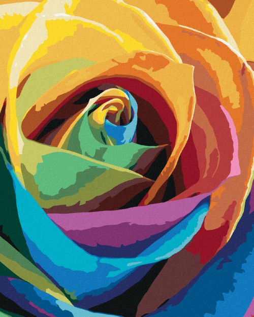 Paint by Numbers - RAINBOW ROSE