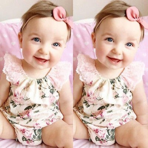 2016 new summer floral print Infant Baby Girl