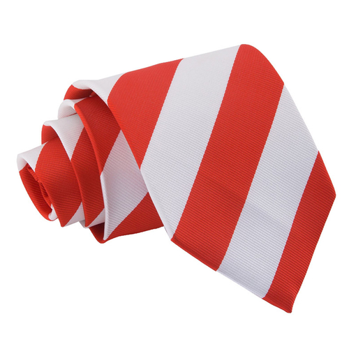 Striped Classic Tie - Red & White