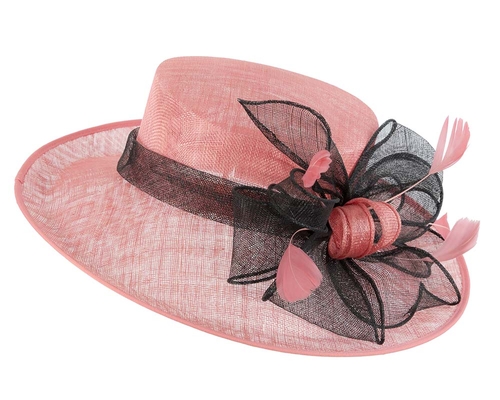 Large Pink & Black Ladies Fashion Racing Hat