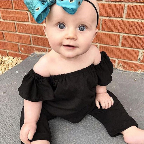 Summer Style Newborn Baby Girls Solid Off Shoulder