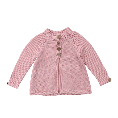 Fancy Button Pink Sweater Toddler Kids Baby